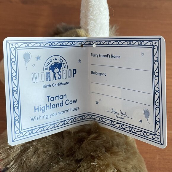 Build-A-Bear Mini Beans Tartan Highland Cow Plush - Picture 7 of 9